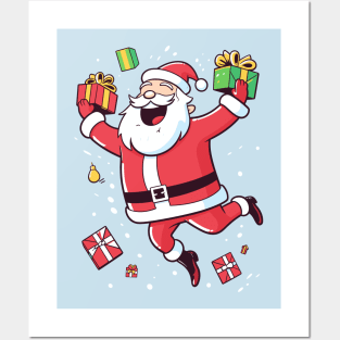 Pop Art Merry Santa: A Colorful and Cheerful Christmas Illustration Posters and Art